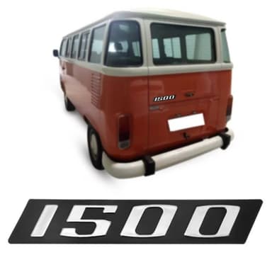 Emblem 1500 Kombi Black High Relief Chromed Letters Rear Hood Trunk Lid