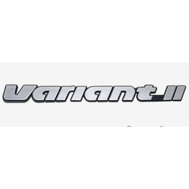 Emblem VW Volkswagen Variant II 2 / T3 Squareback II Script Badge Logo Rear Hood Gray Nameplate Silver