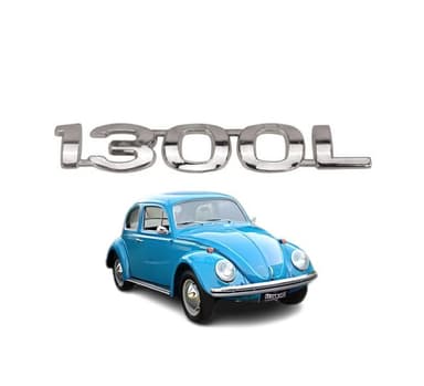 Emblem 1300L VW Volkswagen Chromed Numbers Script for Beetle T1 and Any Other Vehicle