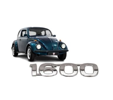 Emblem 1600 VW Volkswagen Chromed Numbers Script for Beetle T1 Kombi T2 Brasilia Variant Squareback Karmann Ghia Bus T3 T4